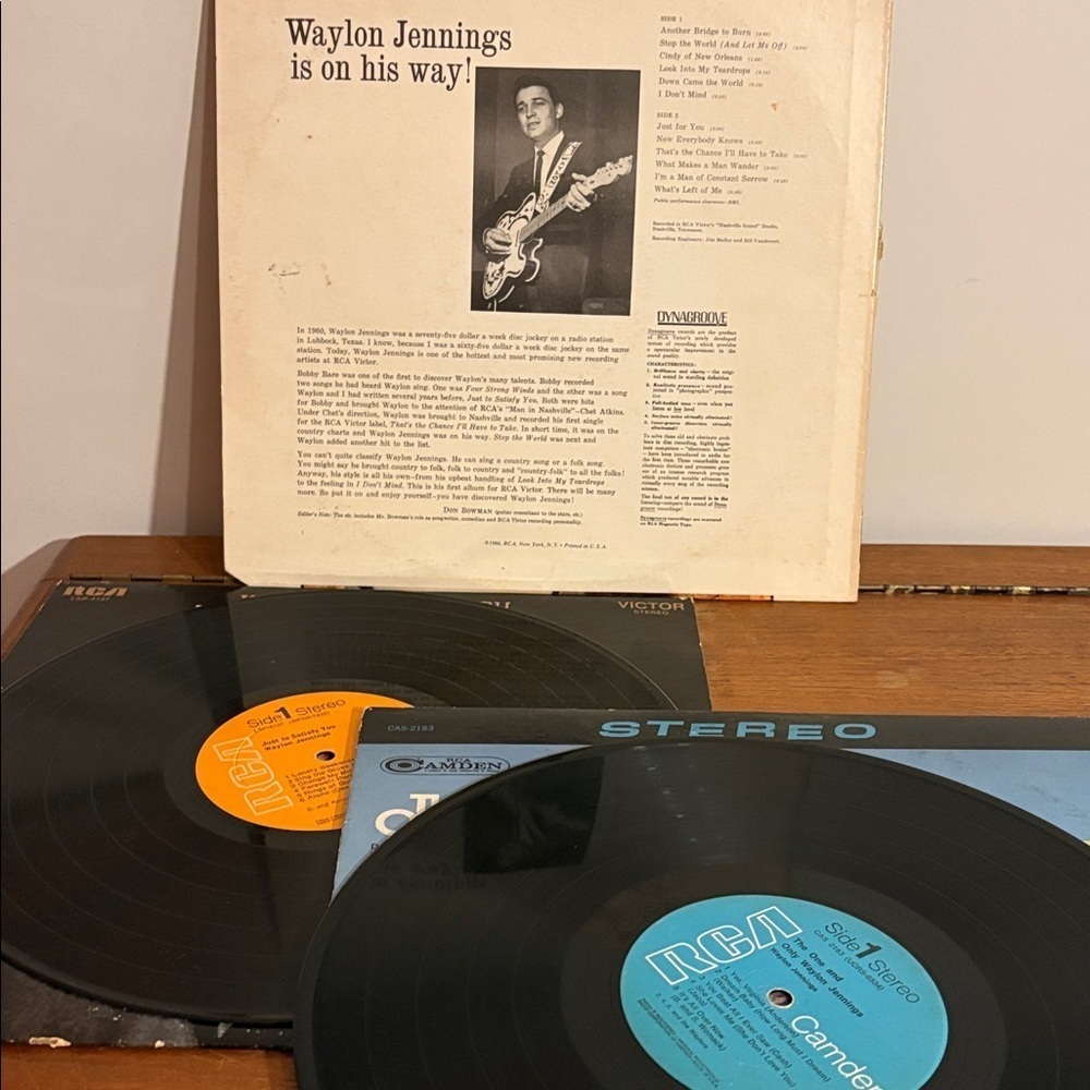 3 Waylon Jennings Vintage Vinyl Records Bundle Lot Deal 1960s Country Folk Album - Picture 10 of 17